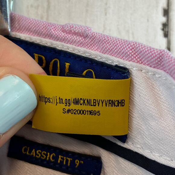 Polo Ralph Lauren Pink High Rise Classic Fit 9" Chino Short Mens Size 40 - Picture 8 of 11